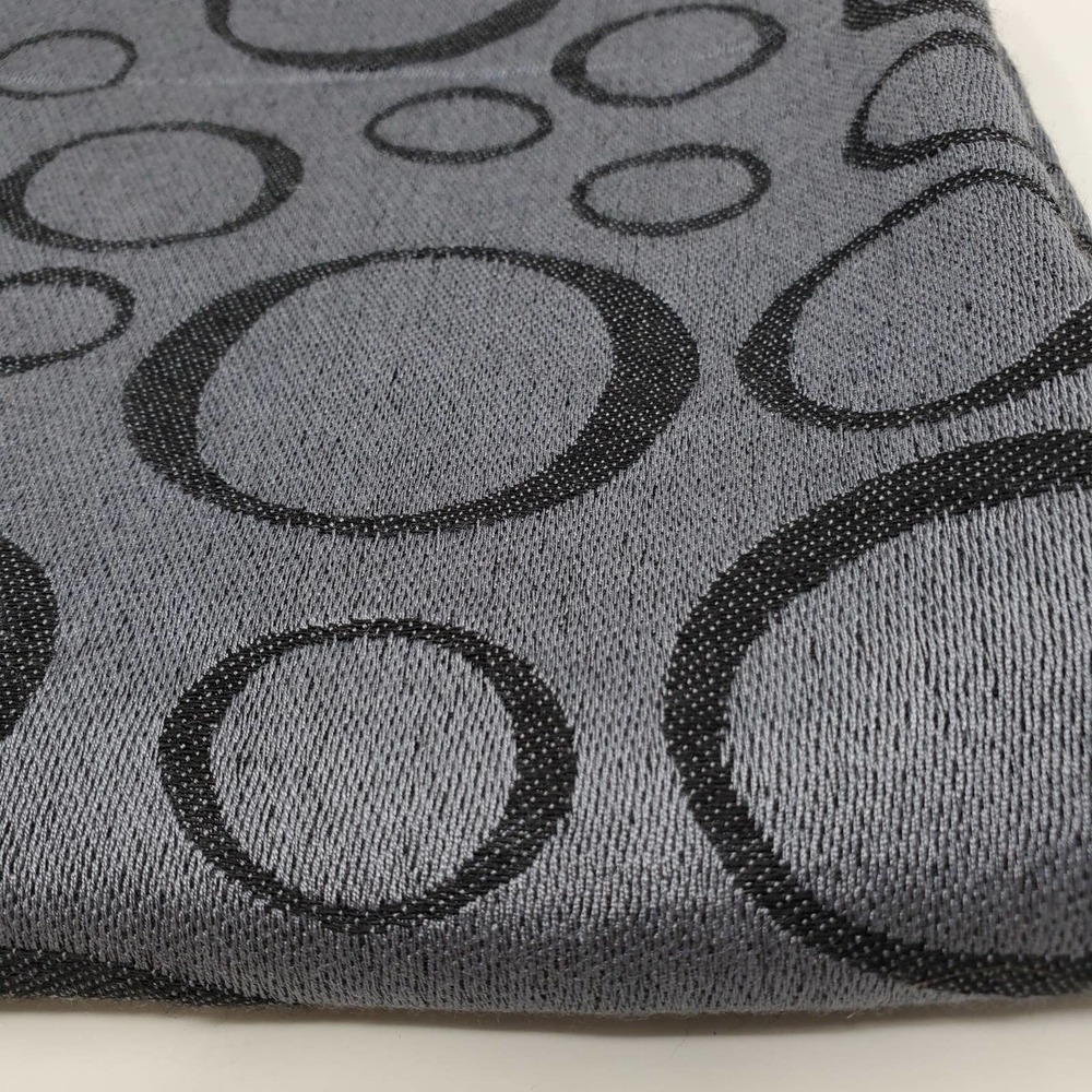 Cashmere Women Circular Geometric Pattern Fringe Gray Scarf - Picture 7 of 8